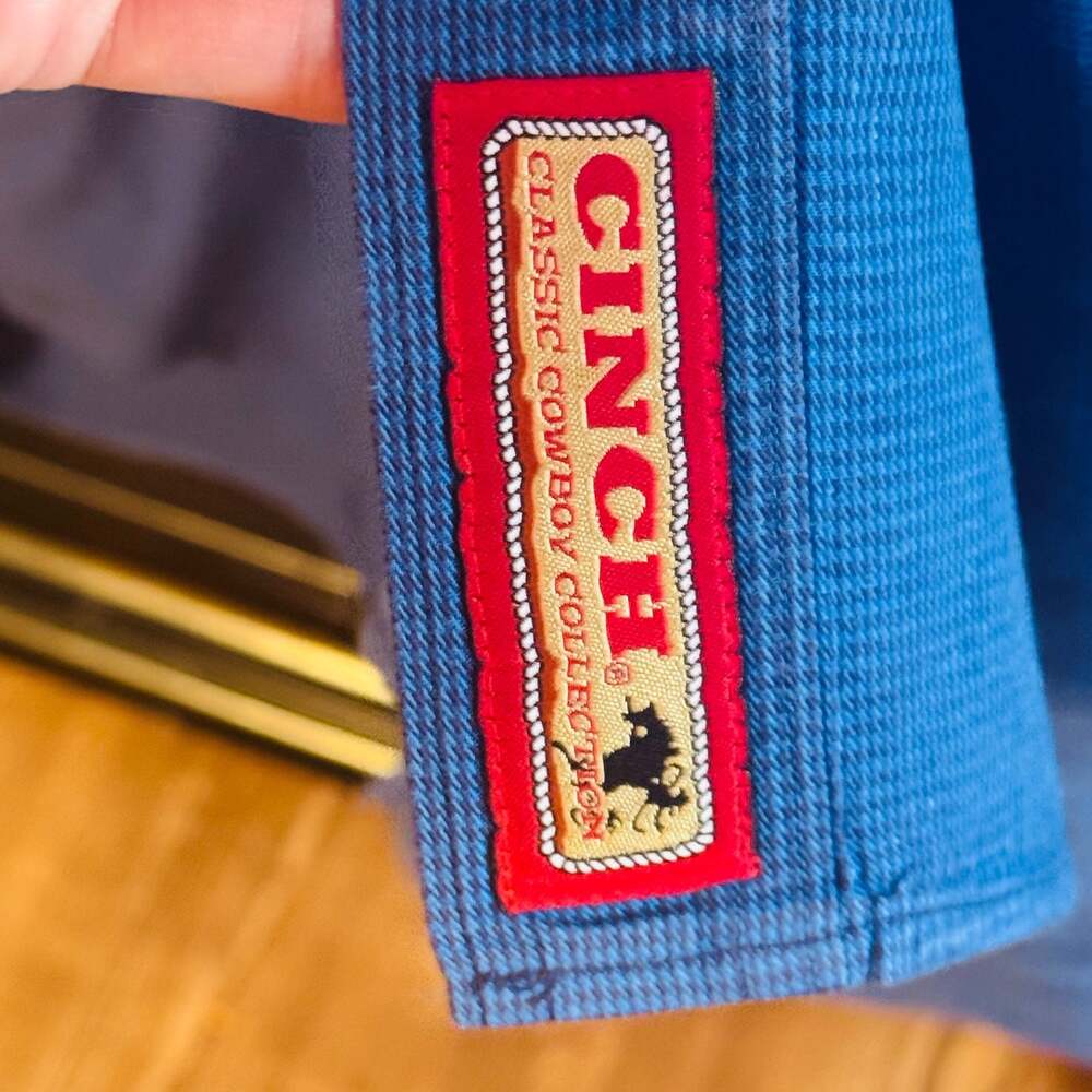 CINCH Classic Cowboy Collection Men’s XL Blue Western Shirt Arrow Embroidered - Picture 5 of 10